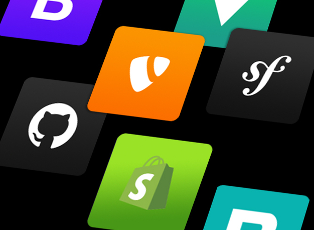 Logos von verschiedenen Web Aplikationen uns CMS
